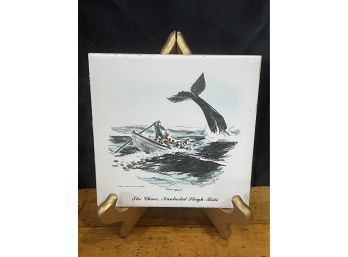 'The Chase, Nantucket Sleigh Ride' Whaling Scene Ceramic Tile