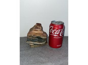 Cool Polished Striated Rock Paperweight - Petrified Wood?