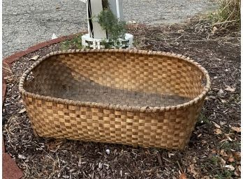 Antique Large Woven Laundry Basket - Country Home Decor