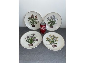 Set Of 4 Herbs Plates