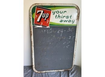 Vintage 7up Soda Advertising Restaurant Chalkboard - Stout Sign