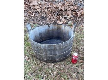 Antique Wood Barrel Style Washtub