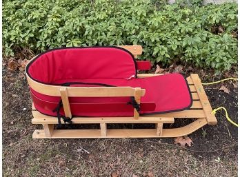 L.L. Bean Wooden Child's Sled With Cushion - Made In Canada - Great Condition!