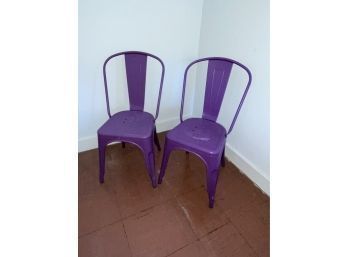 Pair Of Cool Purple Metal Chairs
