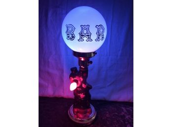 Vintage BAR Lamp - Drunk Man On Lamp Post With Red Light Nose