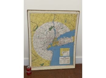 Hagstrom's 50 Mile Radius Of New York City Map (Very Large)