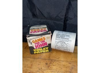1979 'Games For The John' Novelty Toilet Paper