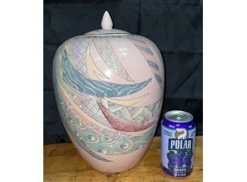 Vintage Chinese Ceramic Jar, Urn H.F.p. Macau
