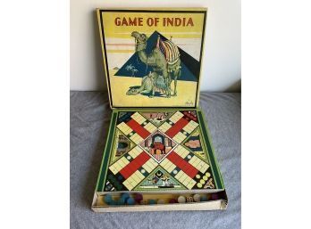 'Game  Of India' Antique Milton Bradley Board Game - Rare