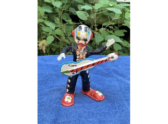Vintage Creepy Clown Playing Guitar Figurine