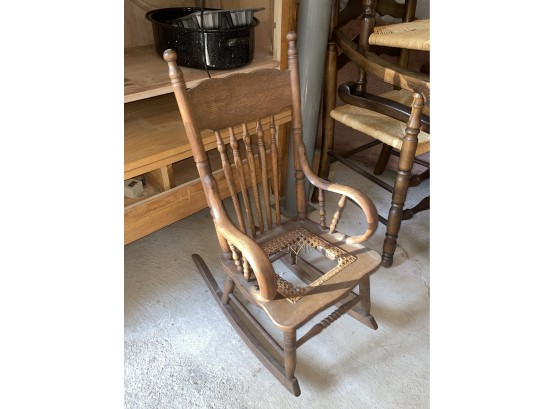 Antique Press Back Children's Rocking Chair