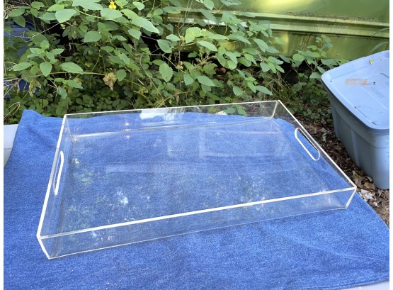 Clear Molded Lucite Serving Tray