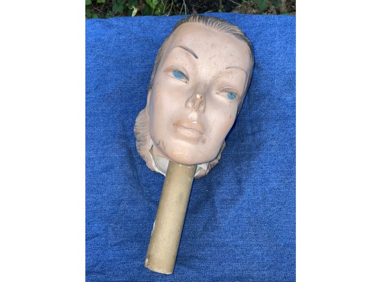 Antique/Vintage Plaster Women's Mannequin Head 'as Found'