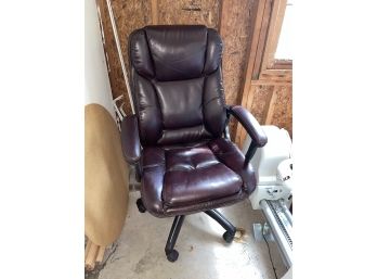 Brown Faux Leather Rolling Office Chair