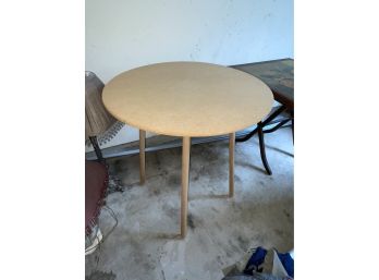 Simple Particle Board Round Table With 3 Legs