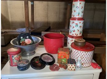 Lot Of Vintage Tins, Revere Bowl, Decor And More