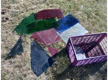 Lot Of Stained Glass Craft Project Pieces