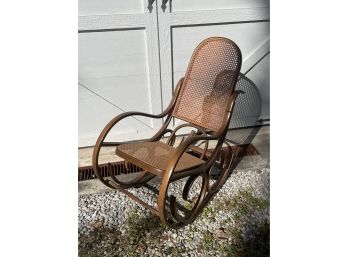 Vintage Caned Seat Rocking Chair