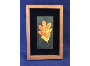 Leaf Painting On Wood Block By Rosemary Connor #2