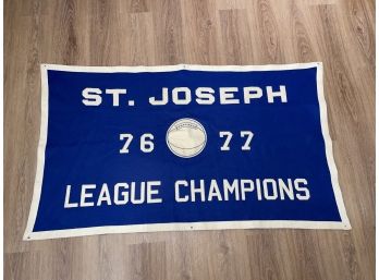 St. Joseph 1977 Basketball League Champions School Felt Banner (Danbury, CT)