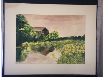 'Barn With Daffodils' Watercolor Painting By Rosemary Connor #40