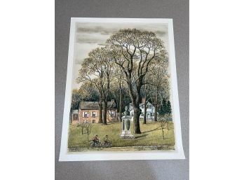 New Milford Historical Society, Lincoln Monument 1977 Art Print By Woldemar Neufeld