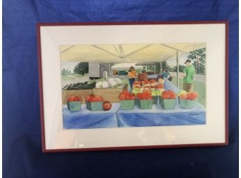 'Green Market' Framed Watercolor Painting By Rosemary Connor #20