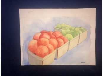 'Red & Green Produce' Watercolor Painting By Rosemary Connor #29