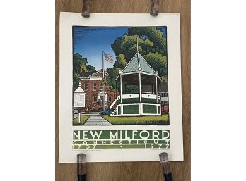 1977 New Milford, CT Bandstand Poster Print By Woldemar Neufeld