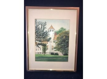 'White Church' Framed Watercolor Painting By Rosemary Connor #19