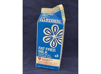 Vintage Marcus Dairy Half Gallon Cardboard Milk Carton - Danbury, CT