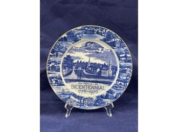1976 New Milford, CT American Bicentennial Souvenir Collectible Plate LIMITED EDITION