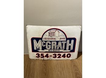 Vintage McGrath Realty Advertising Sign - New Milford, CT