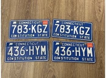 Lot Of 4 Vintage Connecticut License Plates