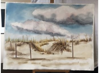 'Sand Dunes With Grass' Watercolor Painting By Rosemary Connor #61