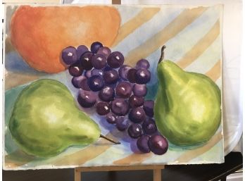 'Pears & Grapes' Watercolor Painting By Rosemary Connor #56