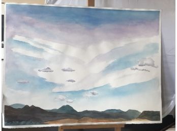 'Sky Over Mountain Range' Watercolor Painting By Rosemary Connor #52