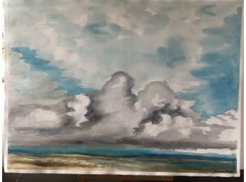 'Sky With Gray Clouds' Watercolor Painting By Rosemary Connor #44