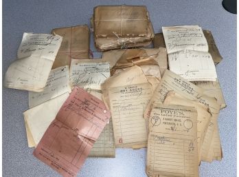 Large Lot Of C.H. Booth & Bentley Co. Receipt Papers (Bank Street, New Milford, CT)