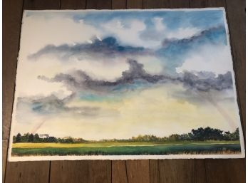 'Rainbow Over Town' Watercolor Painting By Rosemary Connor #63