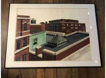 'City Rooftops' Framed Painting By Rosemary Connor #69
