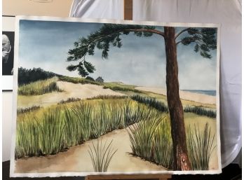 'Sand Dune Vista' Watercolor Painting By Rosemary Connor #53