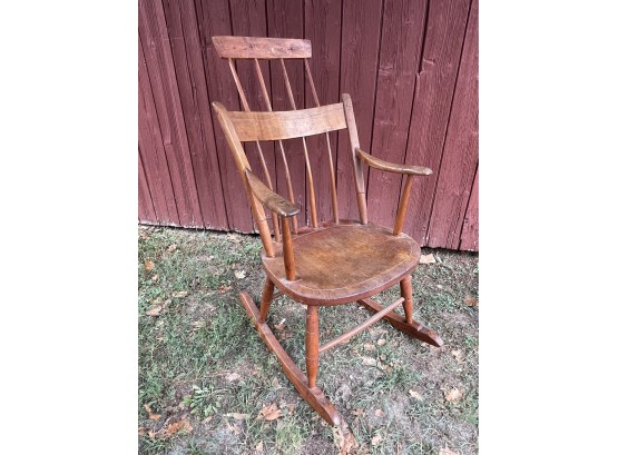 Antique 19th Century Comb Back Rocking Chair With Original Paint Remnants