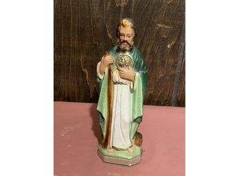 Vintage 9' St. Jude Chalkware Religious Statue