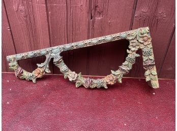 Beautiful Aesthetic Antique Shelf With Flowers - Plaster & Wood - Home Decor