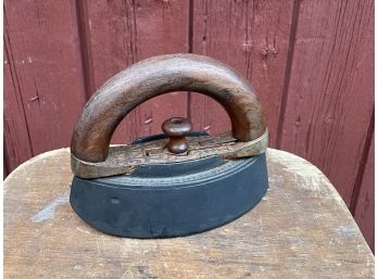 Vintage Wood Handle Iron - Antique Cast Iron - Great Doorstop