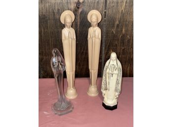 Collection Of Vintage Virgin Mary Religious Statues - Catholic Church Decor
