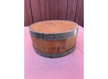 Vintage Round Wood & Metal Pantry, Food Box - Associated Grocers