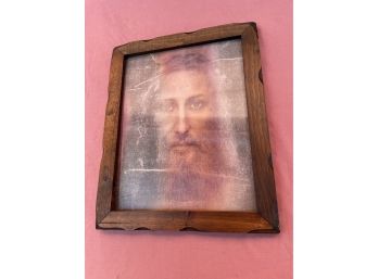 Vintage Religious Lenticular Image - Jesus & Shroud Of Turin - Catholic, Christian Frame