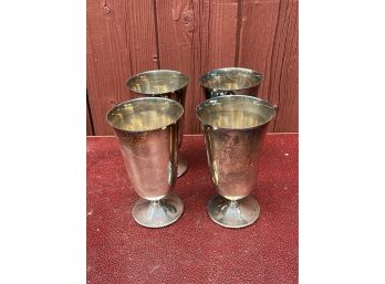 Set Of 4 Vintage Silverplate Goblets - De Uberti, Made In Italy